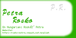 petra rosko business card